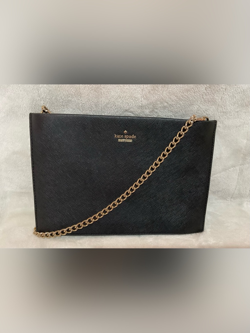 Kate Spade Cameron Street Sima  Black Leather Crossbody/Clutch